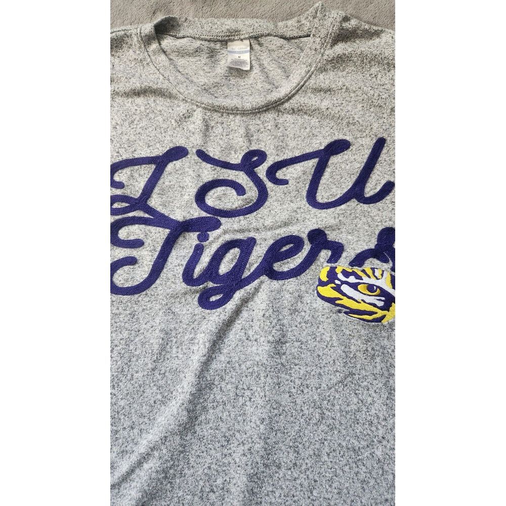 LSU Tigers NCAA Women's Light Gray Shirt Long Sleeve Medium - Picture 2 of 5